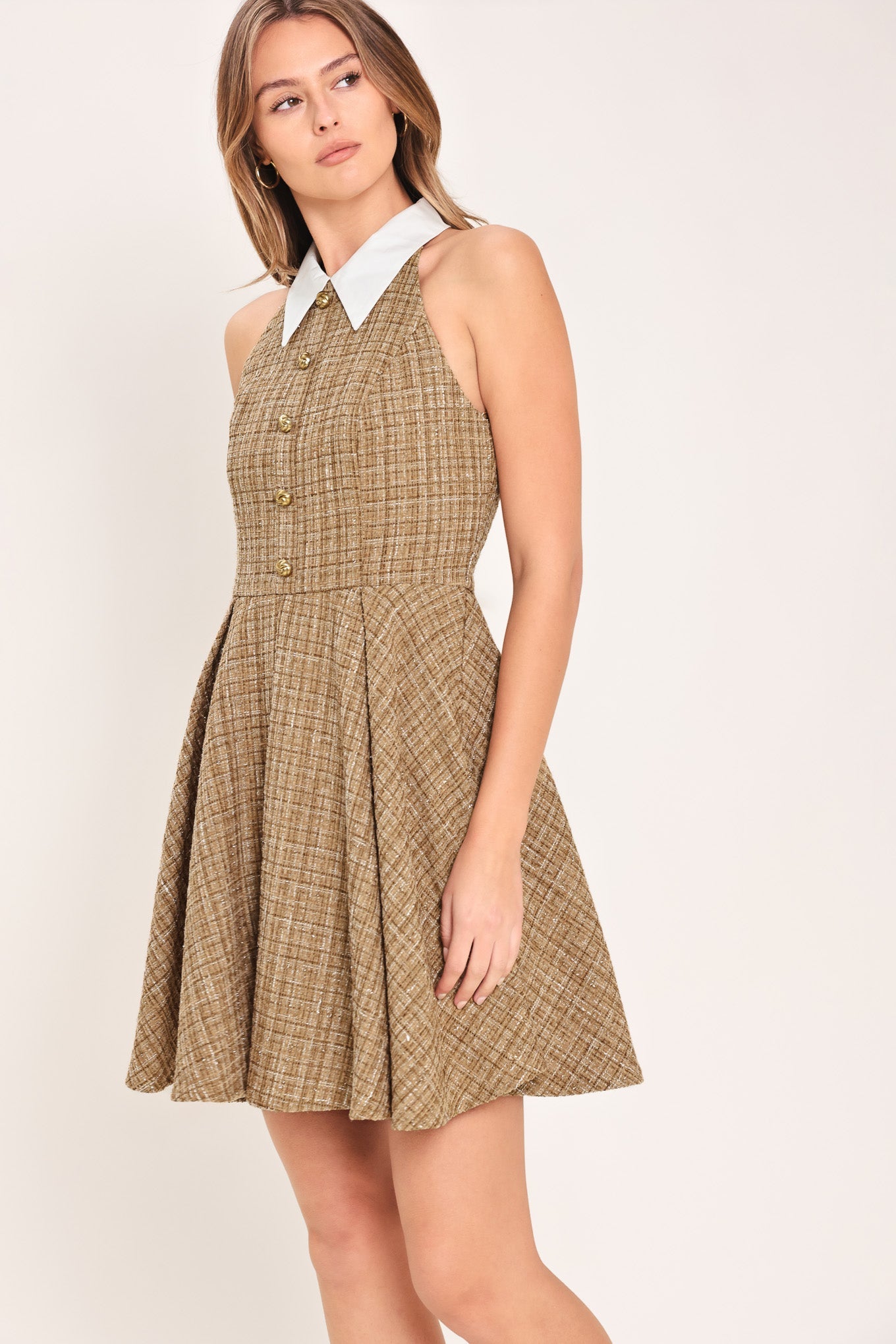 Cambridge Collar Tweed Mini Dress