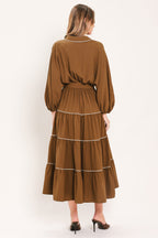 Maple Tiered Moments Midi Dress