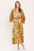 Butterscotch Blossom Midi Dress