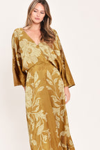 Butterscotch Blossom Midi Dress