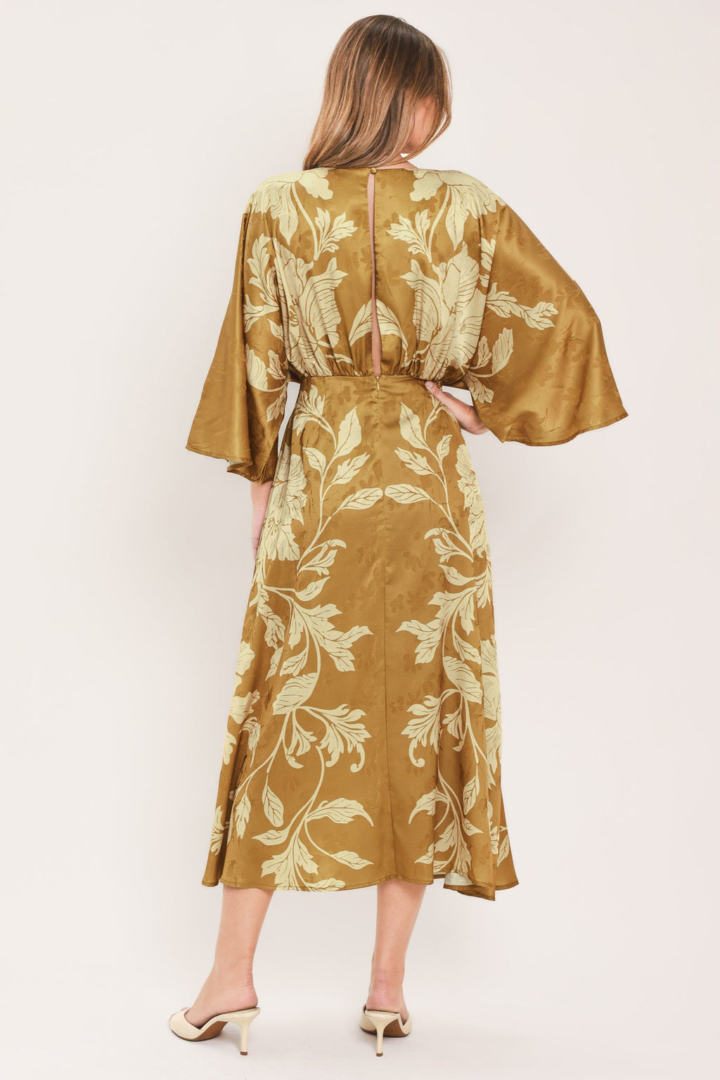 Butterscotch Blossom Midi Dress