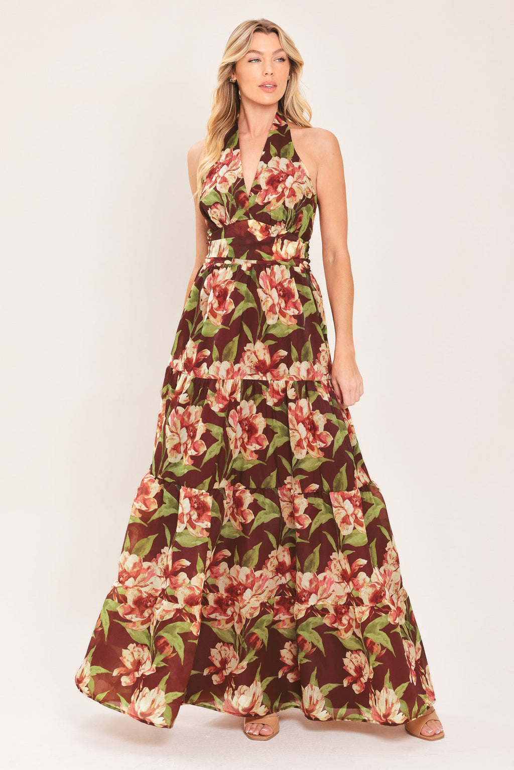 Merlot Magnolia Maxi Dress