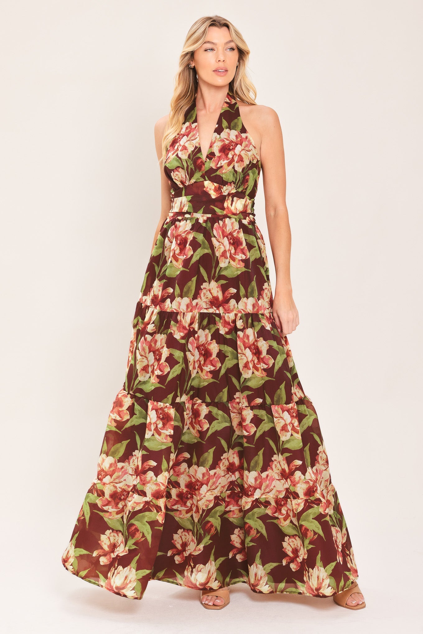 Merlot Magnolia Maxi Dress