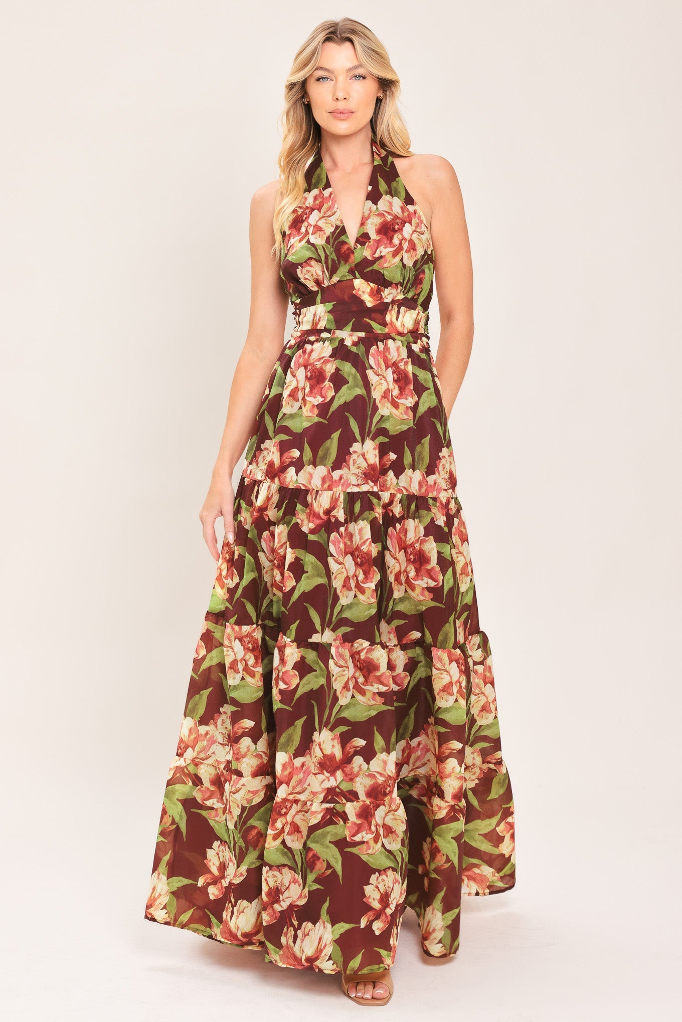 Merlot Magnolia Maxi Dress