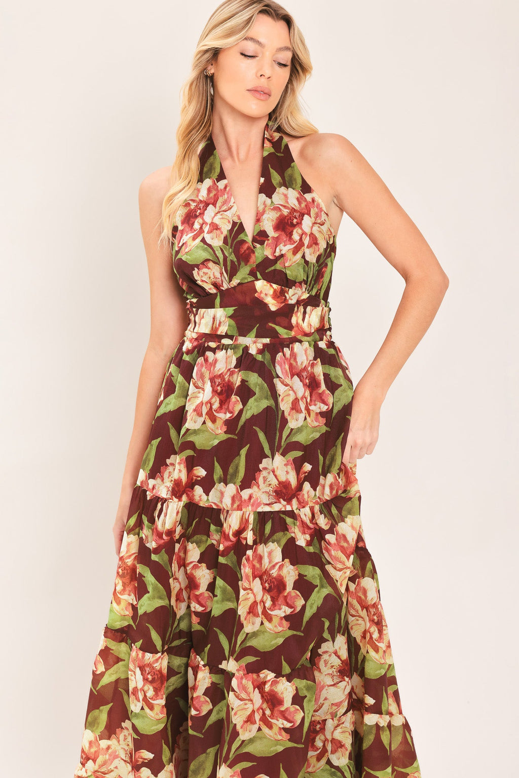 Merlot Magnolia Maxi Dress