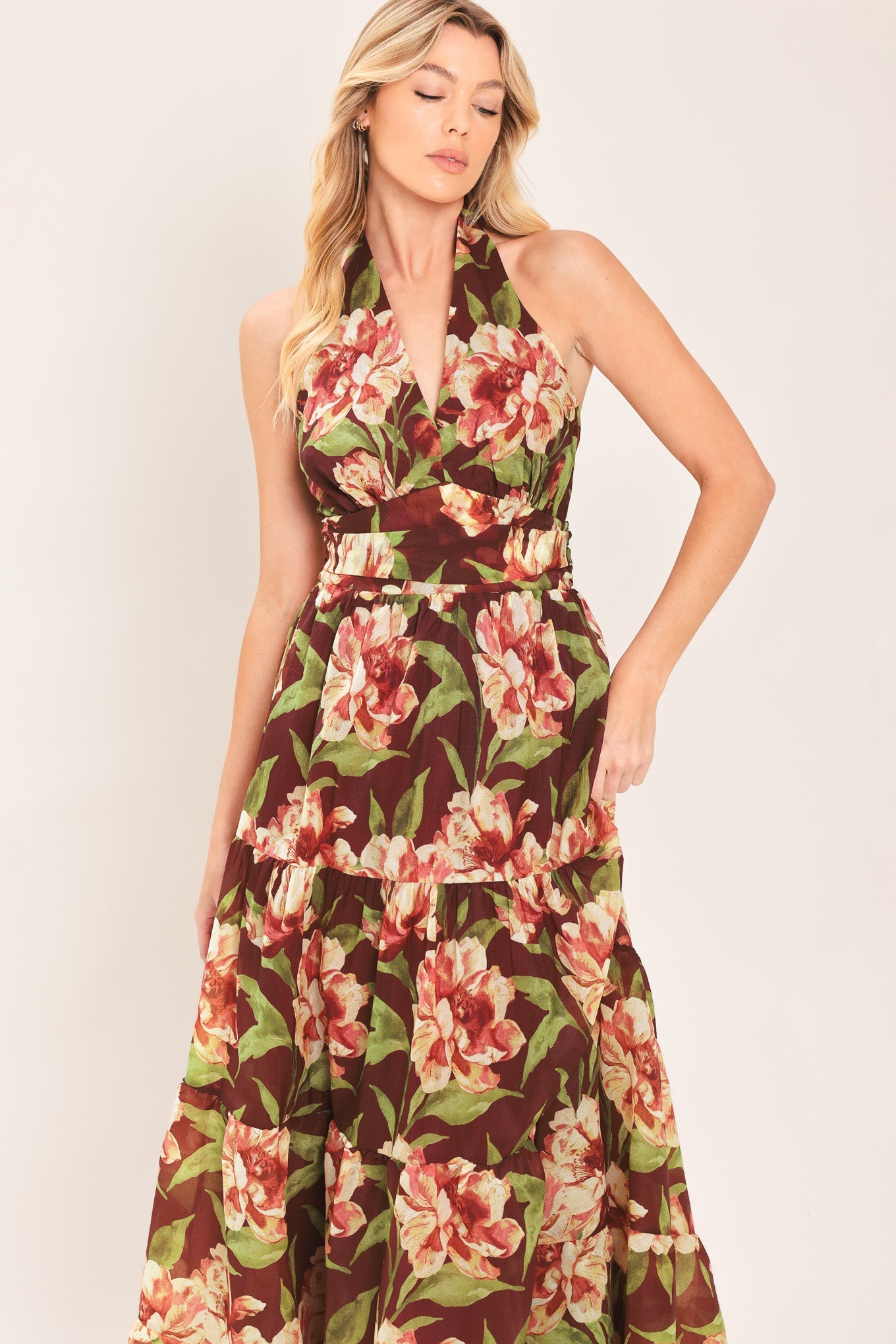 Merlot Magnolia Maxi Dress