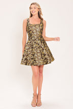 Antique Golden Swirl Mini Dress