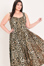 Desert Rose Leopard Woven Midi Dress