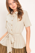 Marina Sunset Woven Maxi Shirt Dress