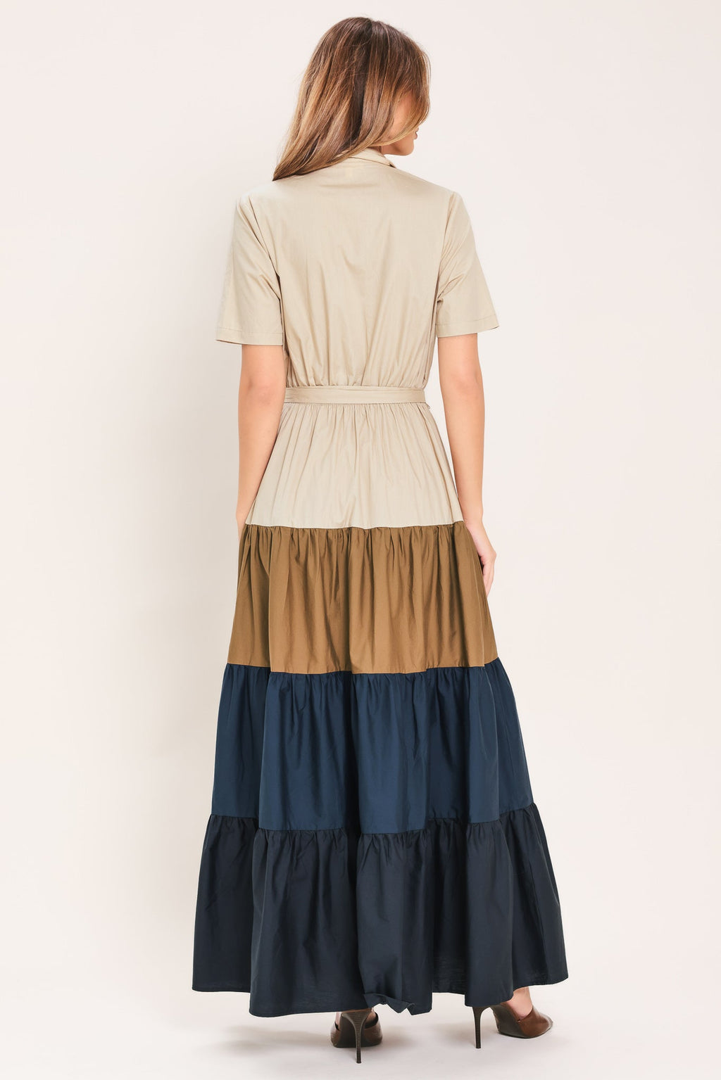 Marina Sunset Woven Maxi Shirt Dress