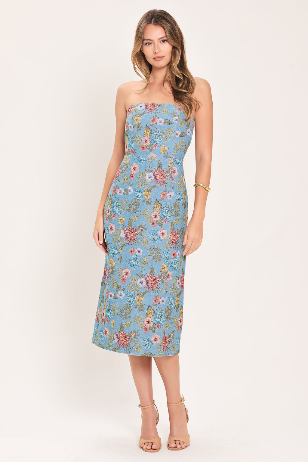Celestial Garden Jacquard Tube Dress