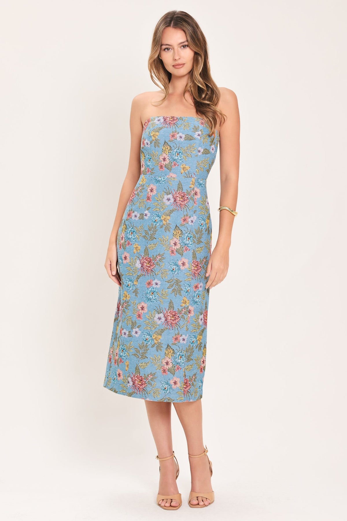 Celestial Garden Jacquard Tube Dress