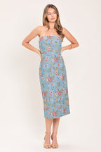 Celestial Garden Jacquard Tube Dress