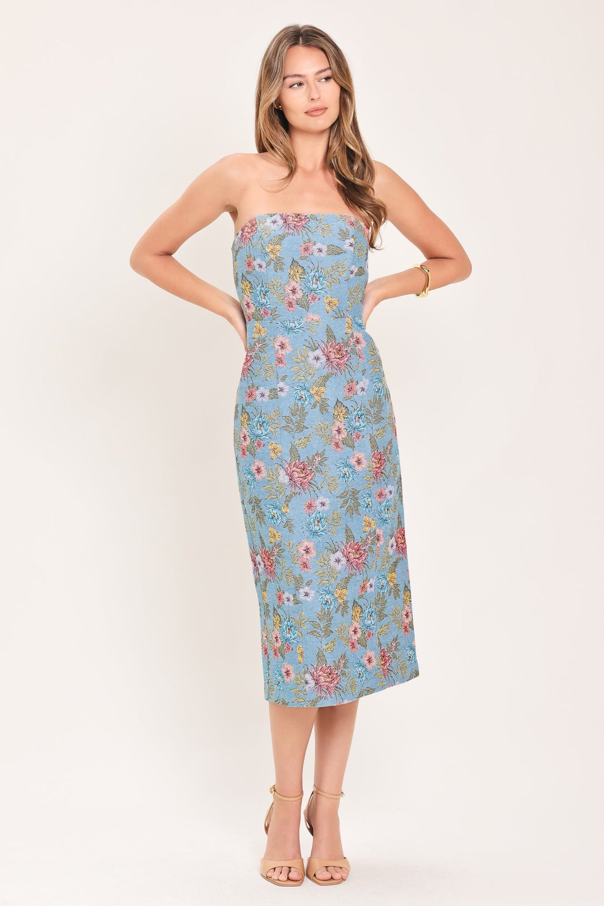 Celestial Garden Jacquard Tube Dress