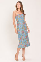 Celestial Garden Jacquard Tube Dress