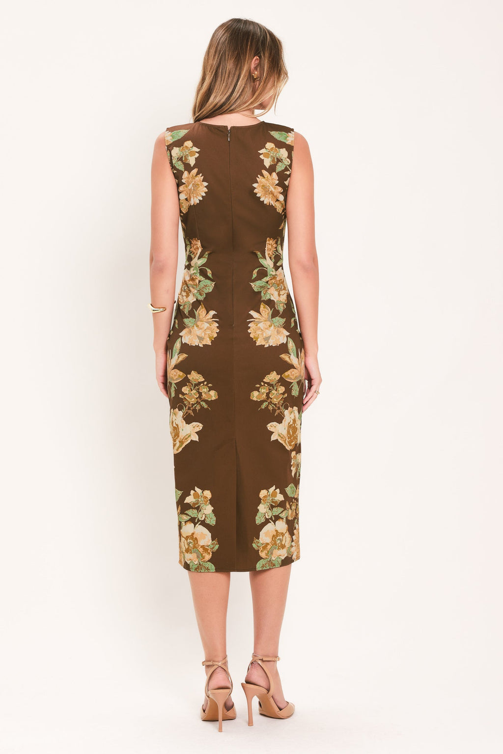 Sepia Flora Sculpture Midi Dress