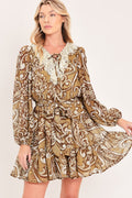 Hazelnut Lace Story Mini Dress
