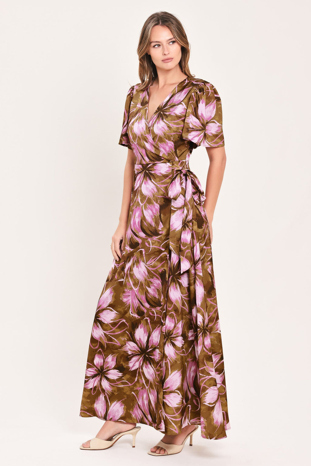 Violet Garden Drift Faux Wrap Maxi Dress