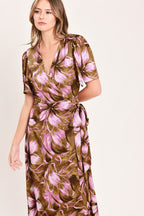 Violet Garden Drift Faux Wrap Maxi Dress