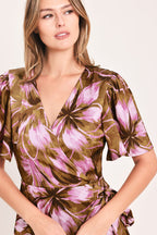 Violet Garden Drift Faux Wrap Maxi Dress