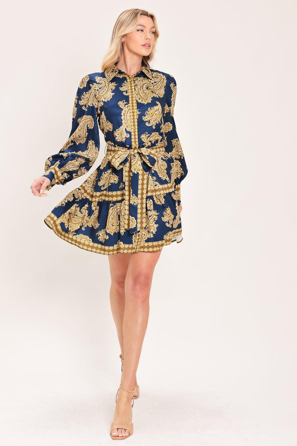 Sapphire Ornament Mini Shirt Dress