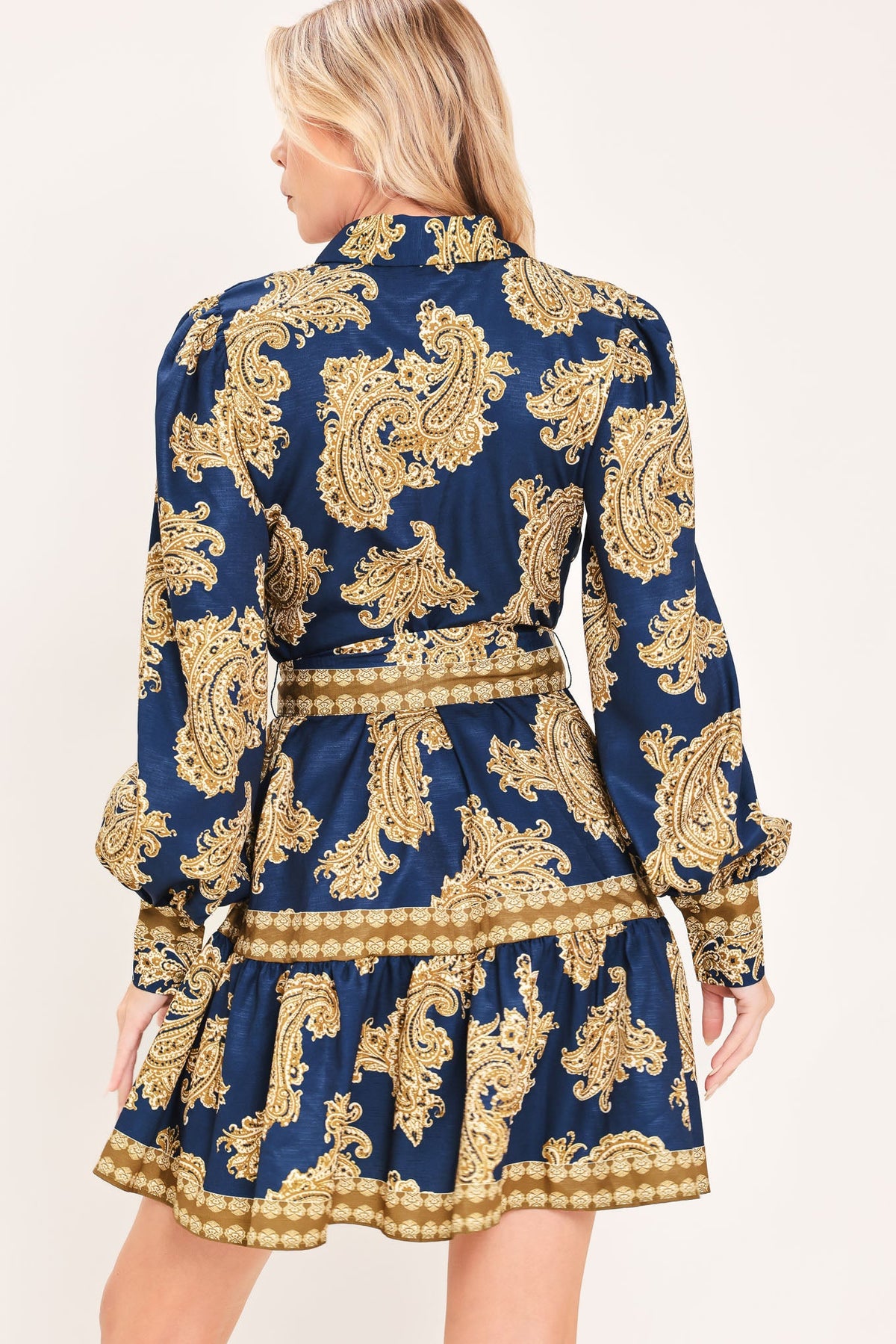 Sapphire Ornament Mini Shirt Dress