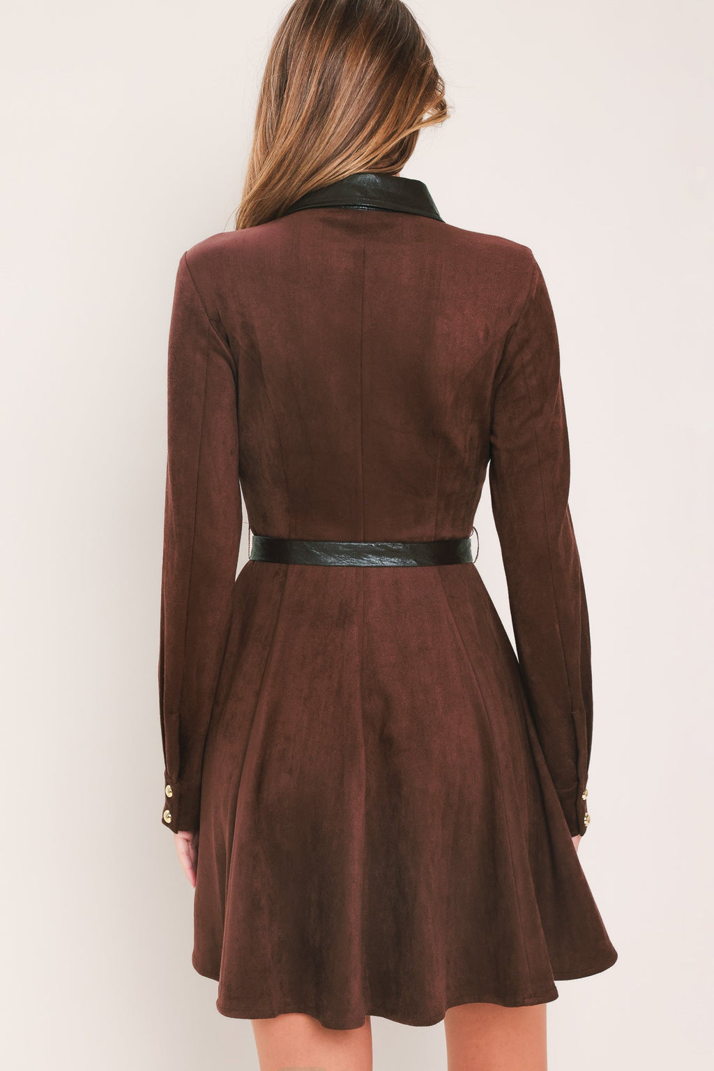 Falling for You Faux Suede Tie-Waist Mini Dress