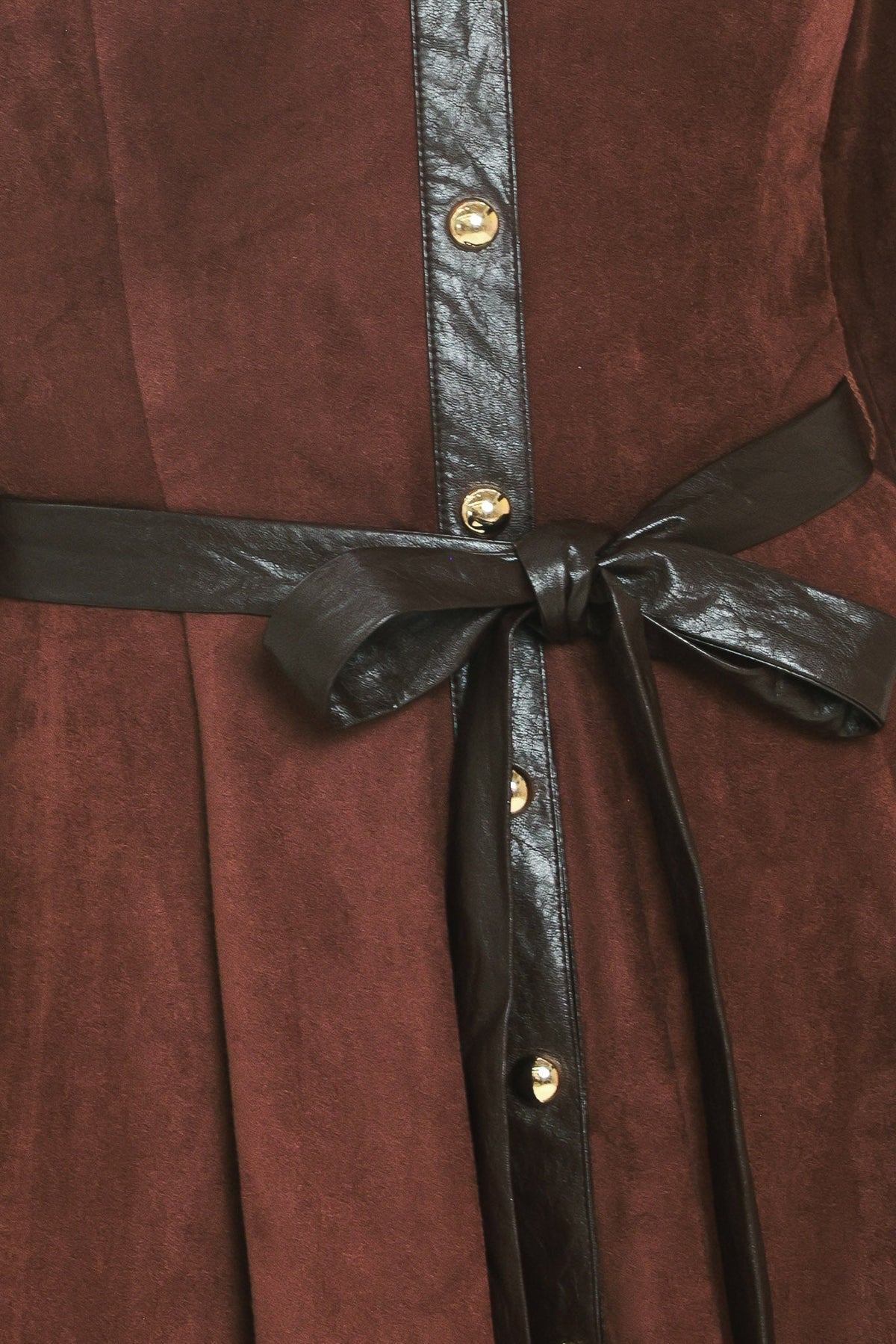 Falling for You Faux Suede Tie-Waist Mini Dress