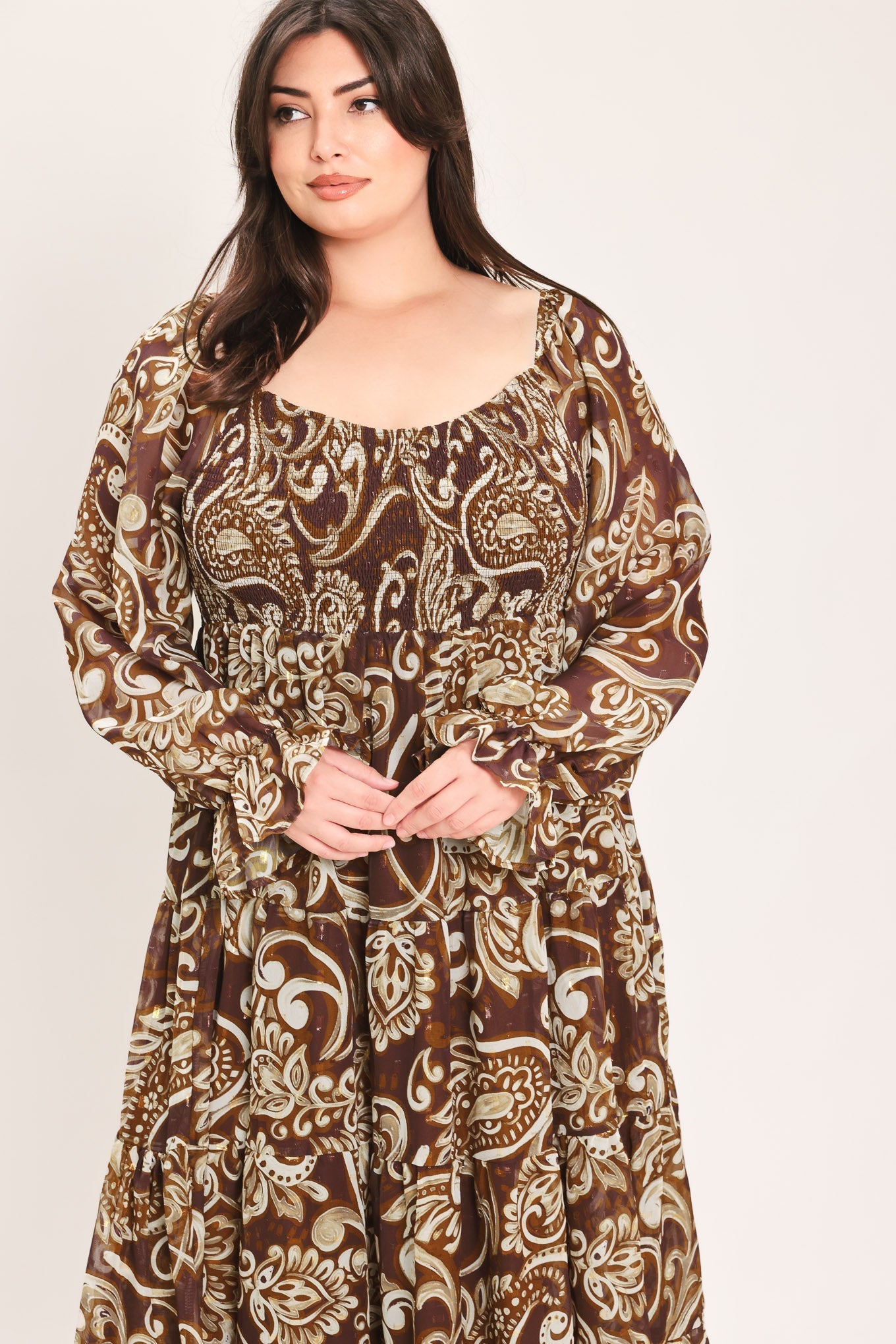 Cedar Swirl Sonata Midi Dress