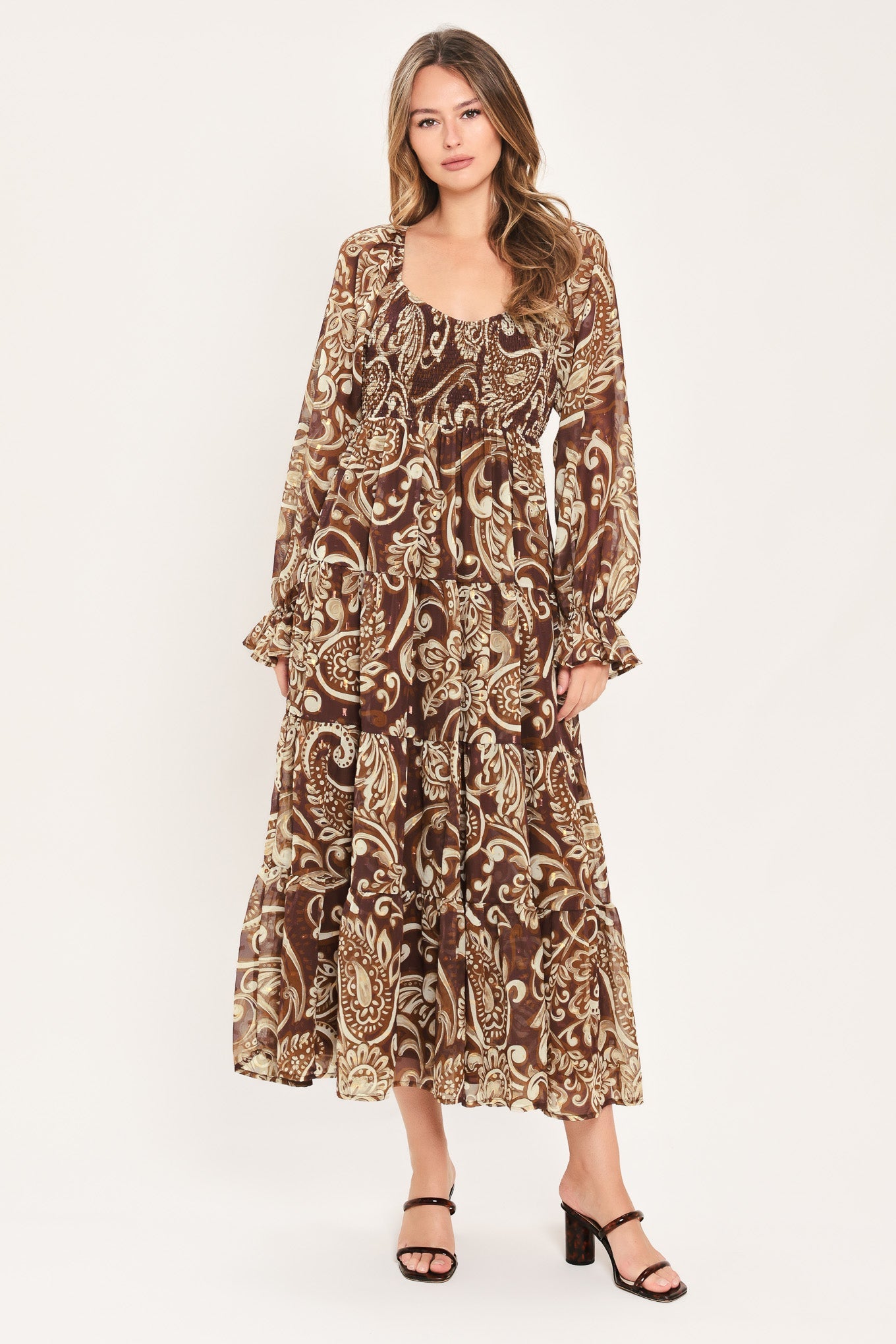 Cedar Swirl Sonata Midi Dress