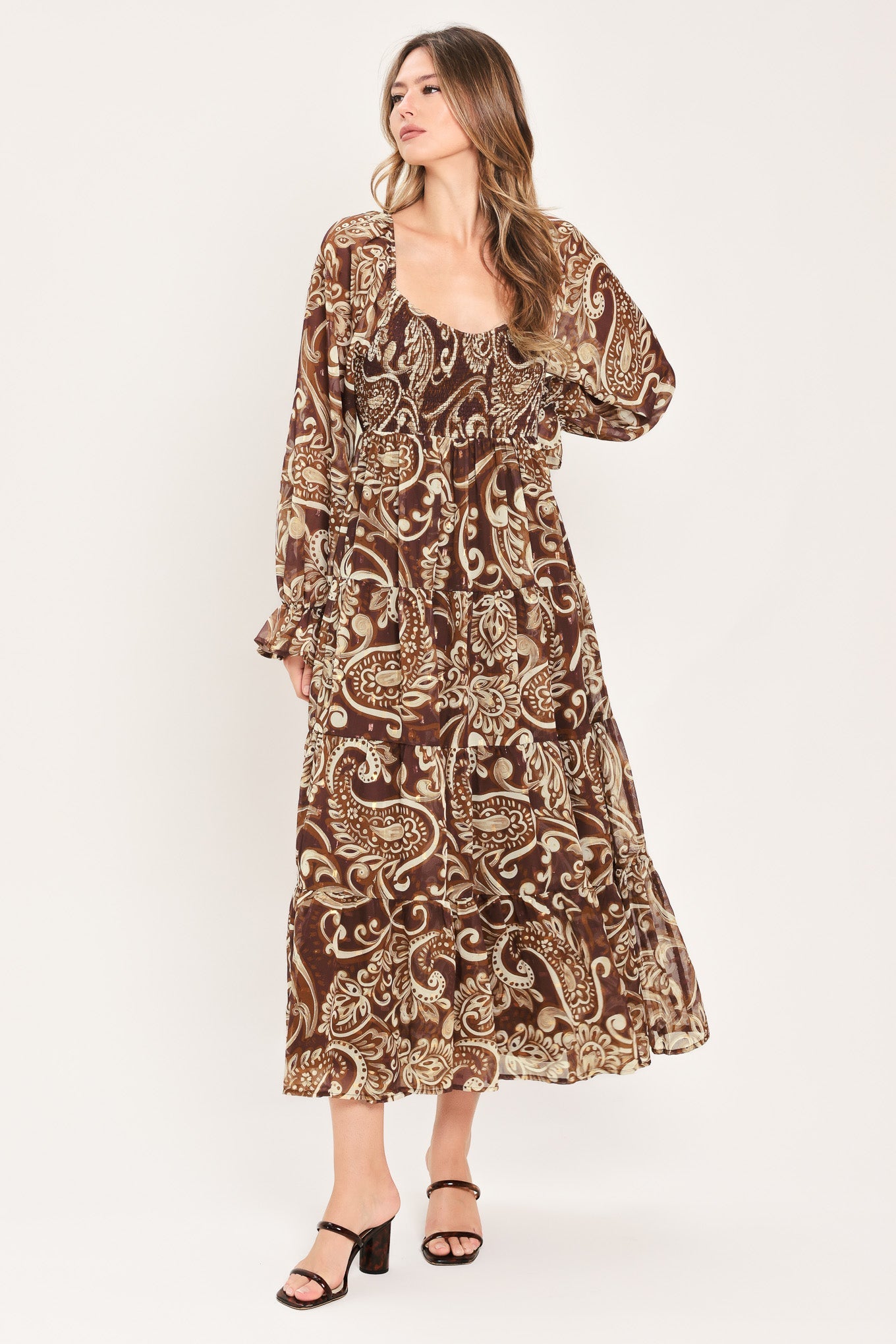 Cedar Swirl Sonata Midi Dress