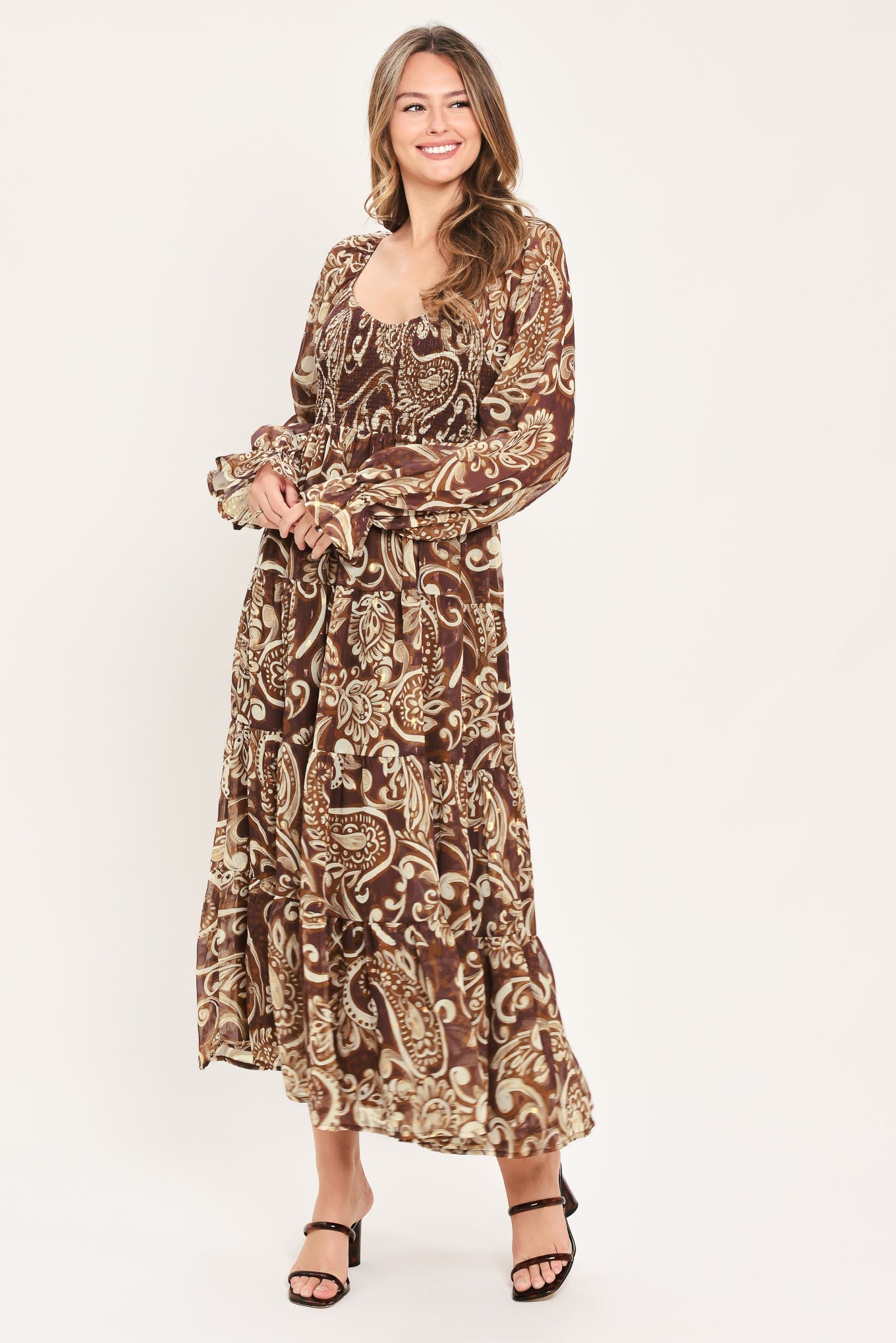 Cedar Swirl Sonata Midi Dress