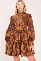 Autumn Damask Sway Mini Dress