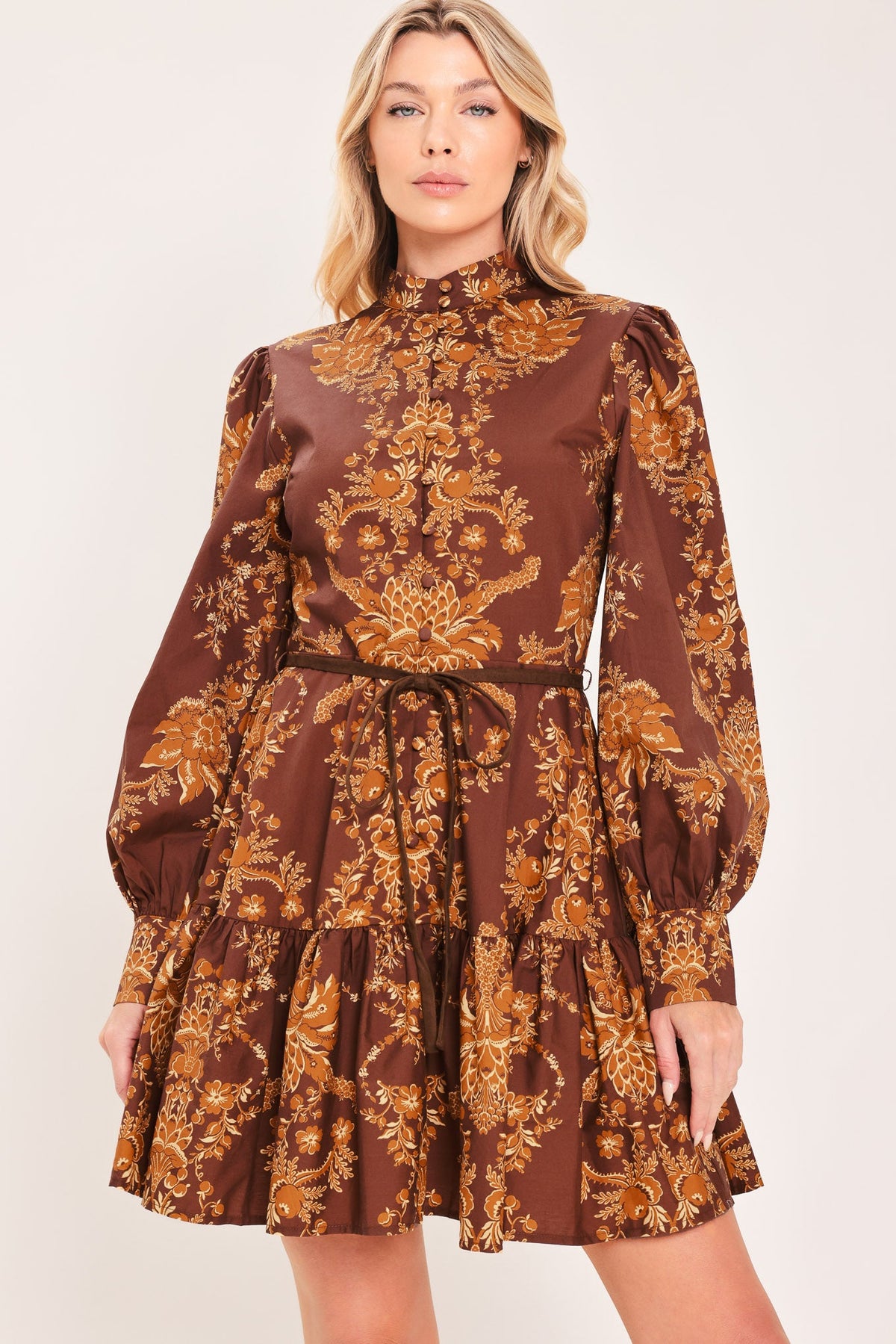 Autumn Damask Sway Mini Dress