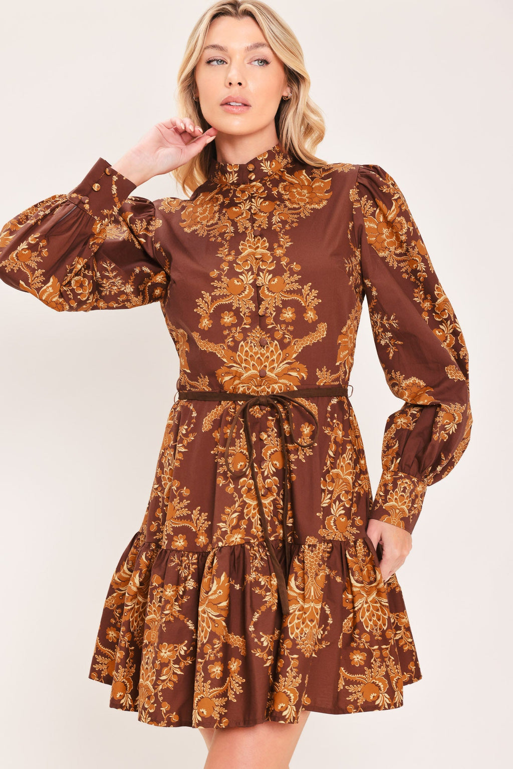 Autumn Damask Sway Mini Dress