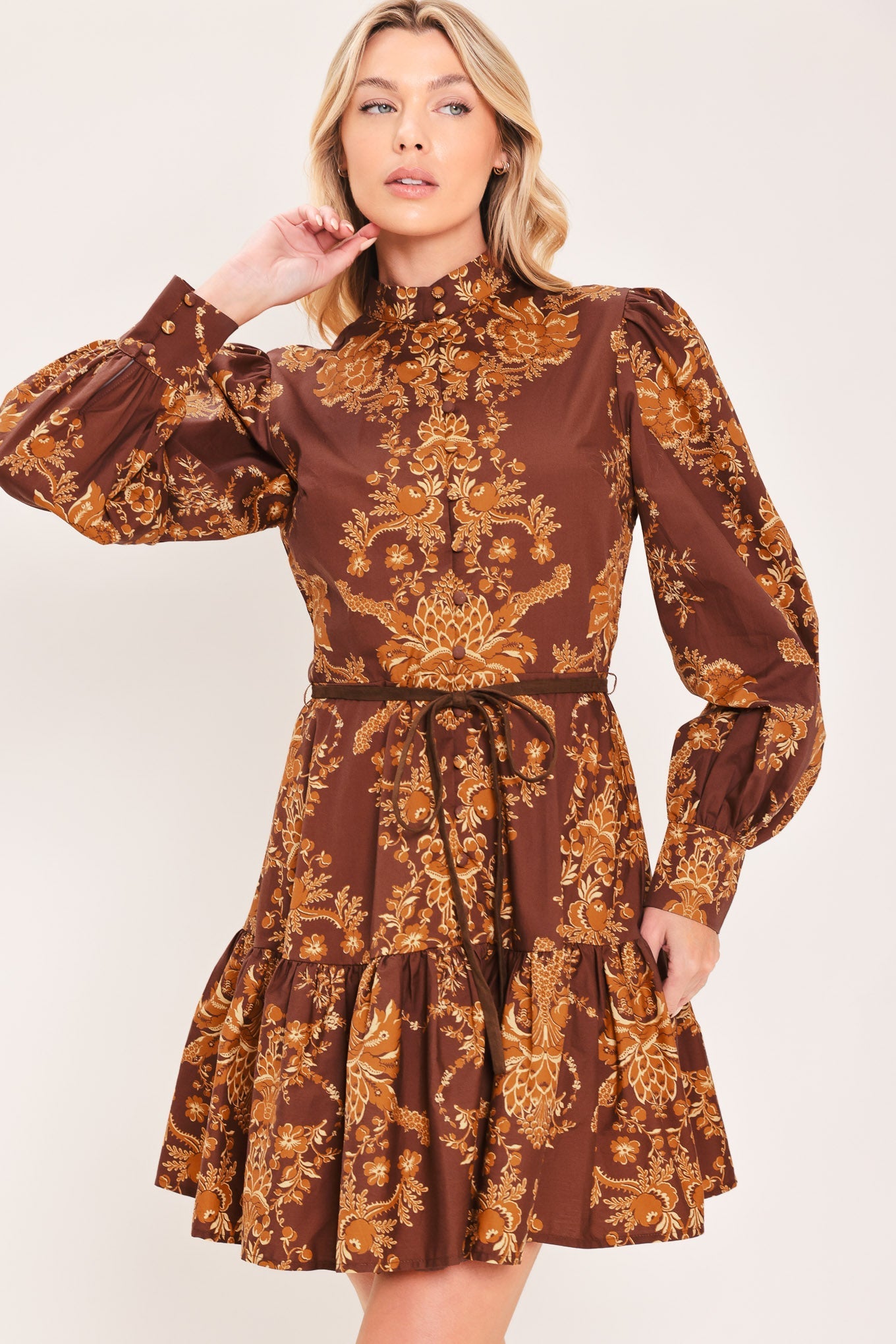 Autumn Damask Sway Mini Dress