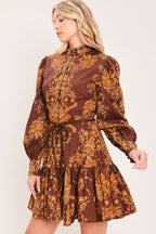 Autumn Damask Sway Mini Dress