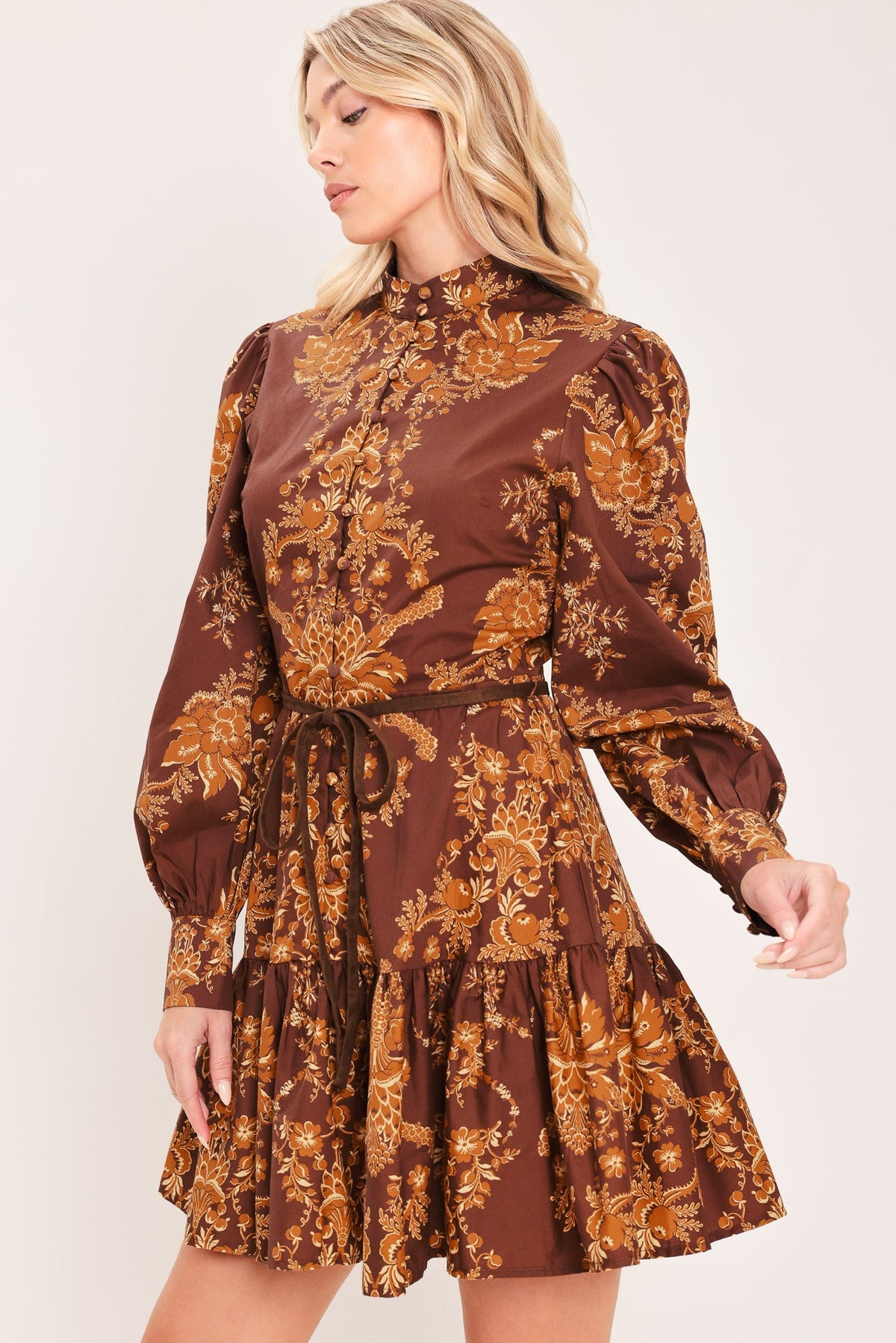 Autumn Damask Sway Mini Dress