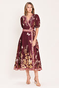 Plum Garden Enchantment Midi Dress