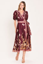 Plum Garden Enchantment Midi Dress