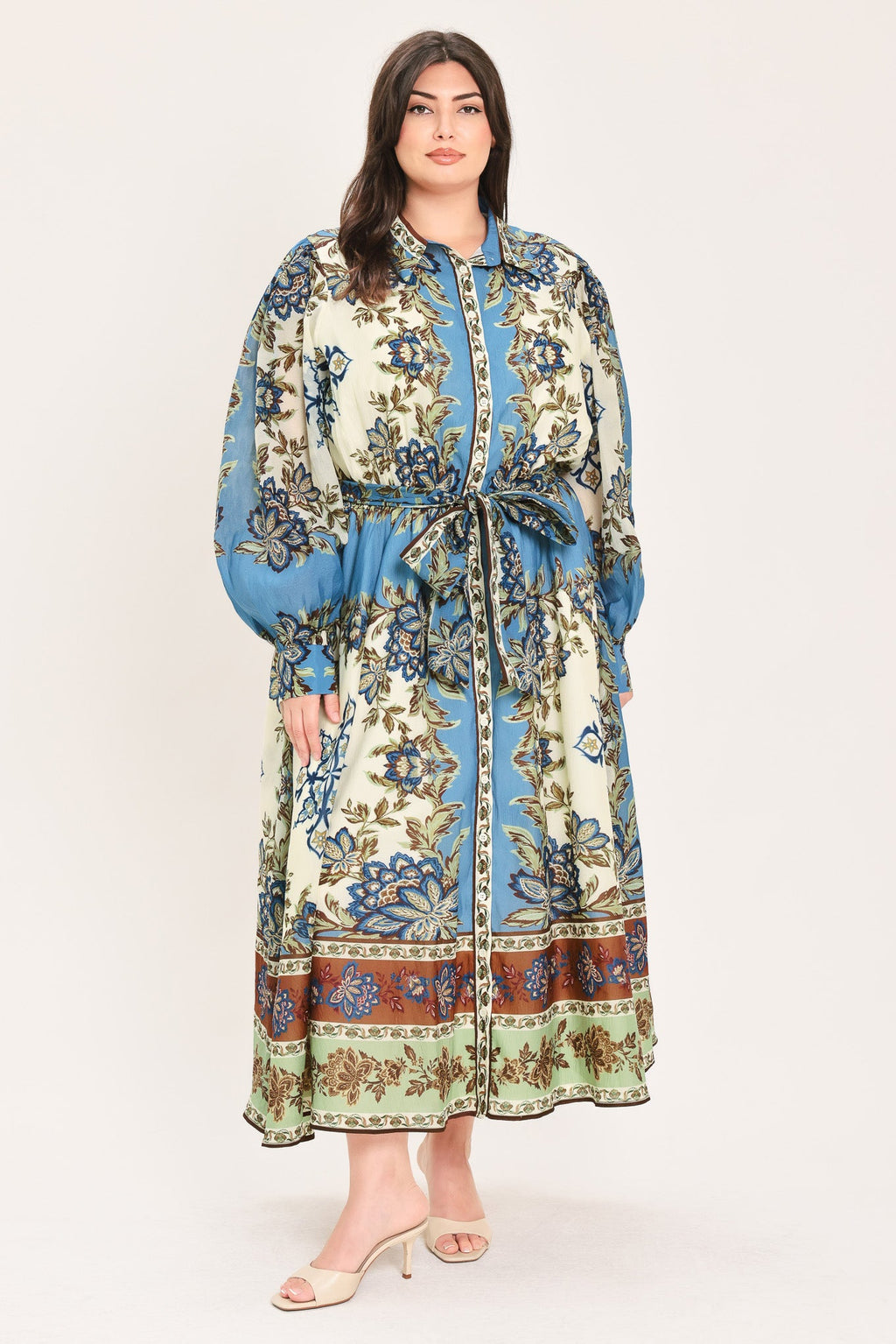 Skyborne Ornamental Grace Midi Shirt Dress