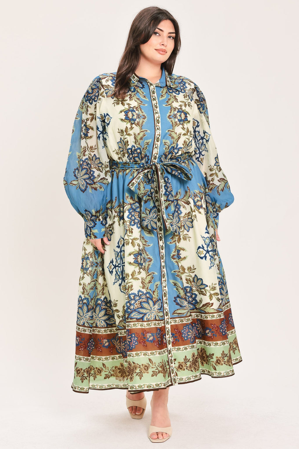Skyborne Ornamental Grace Midi Shirt Dress