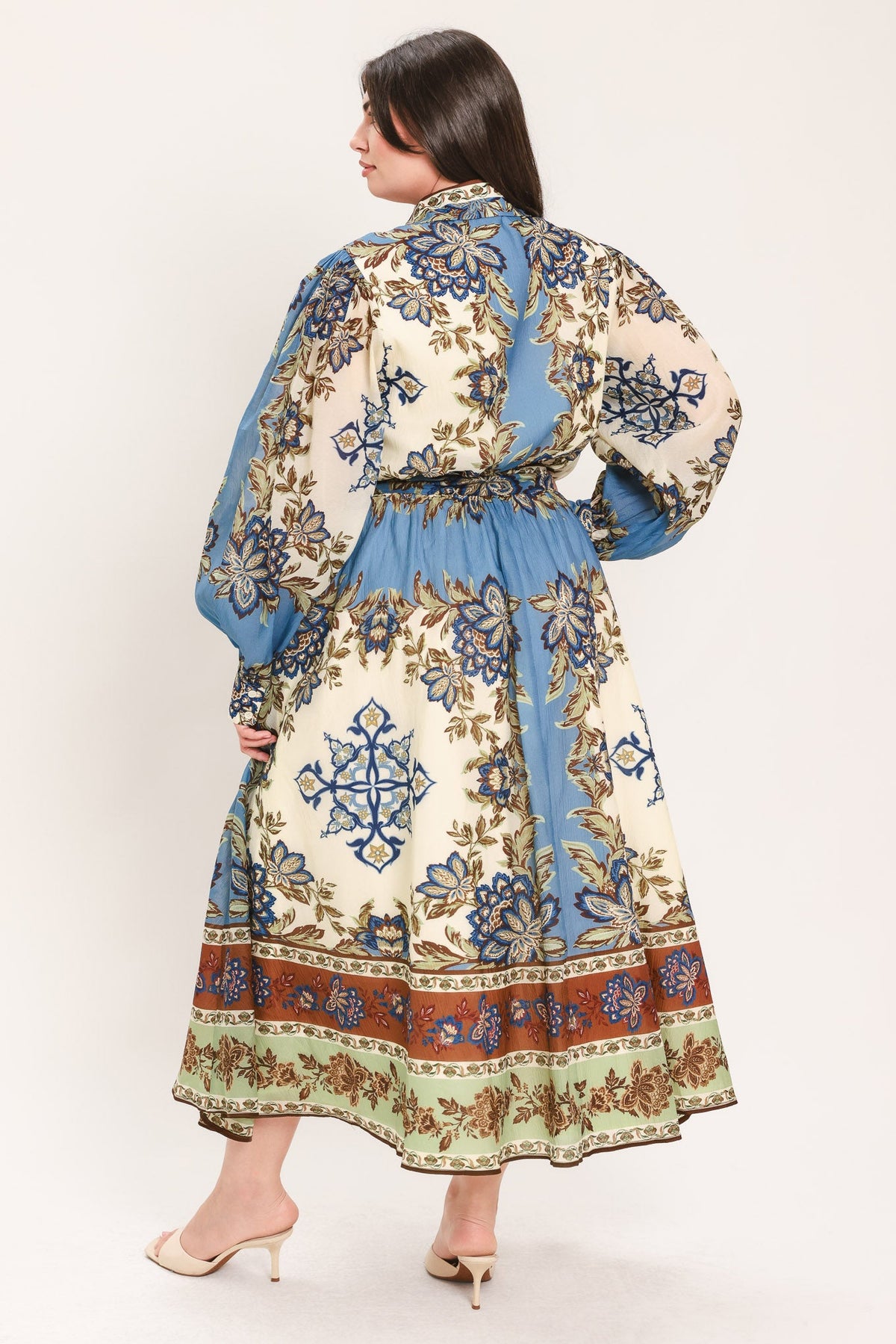 Skyborne Ornamental Grace Midi Shirt Dress