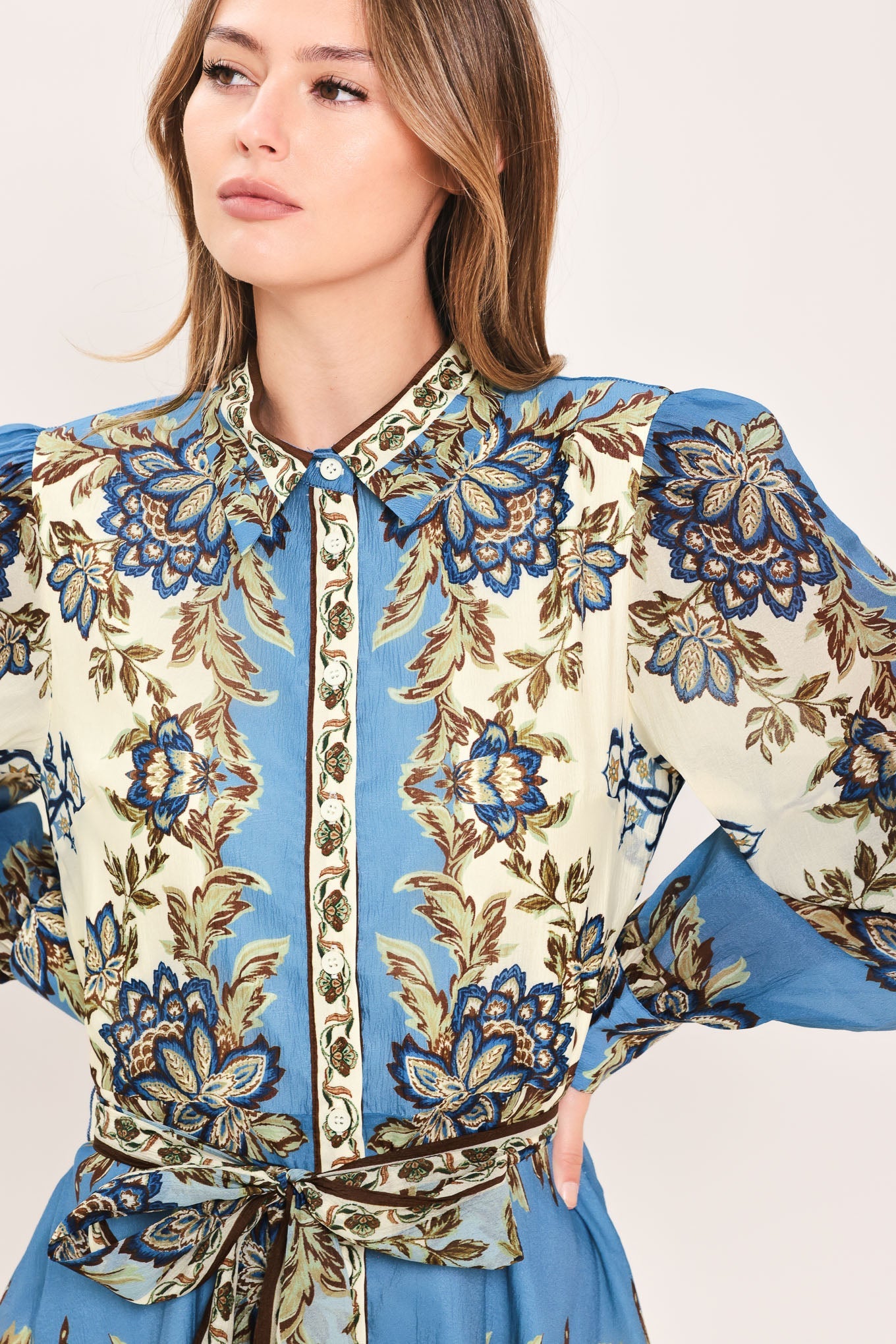 Skyborne Ornamental Grace Midi Shirt Dress