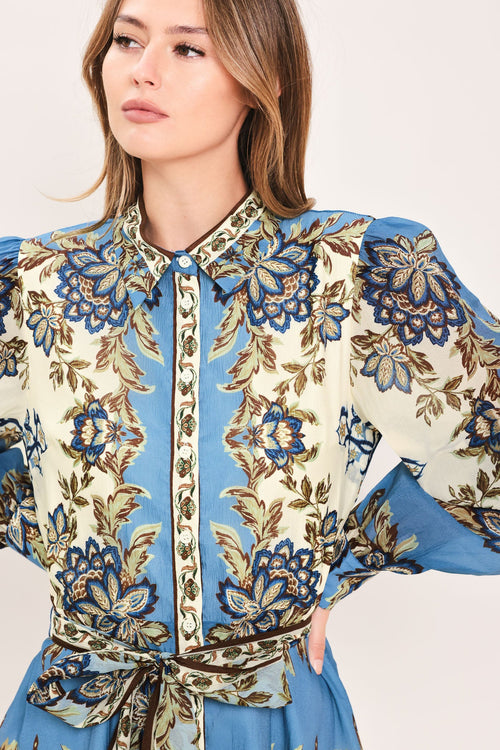 Skyborne Ornamental Grace Midi Shirt Dress