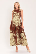 Antique Petal Regalia Midi Dress