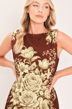 Antique Petal Regalia Midi Dress