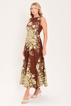 Antique Petal Regalia Midi Dress