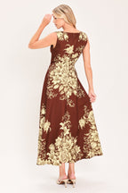 Antique Petal Regalia Midi Dress