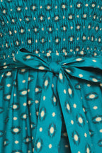 Ocean Dot Ruffle Midi Dress